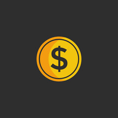 dollar currency icon , dollar coin illustration