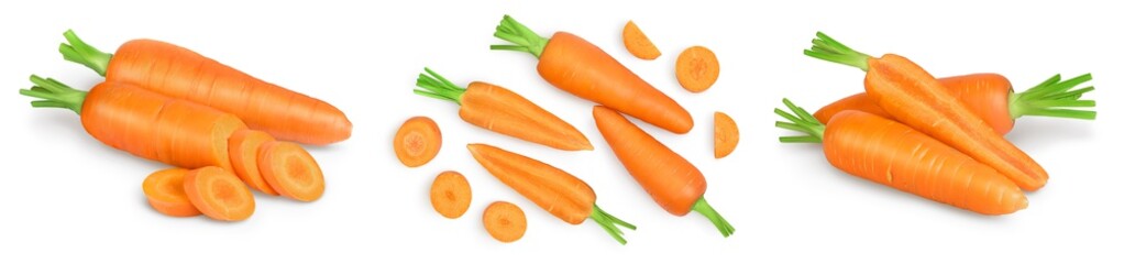 Carrot isolated on white background . Set or collection