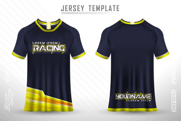 Front back tshirt design. Sports design for football, racing, cycling, gaming jersey vector.