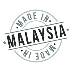 Made in Malaysia Quality Original Stamp Design Vector Art Round. Seal national product badge vector.