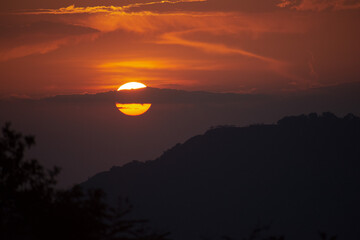 sunset over the lake
