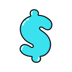 Dollar character. Vector hand drawn cartoon kawaii character illustration icon. Isolated on white background.