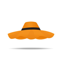 beach hat icon isolated on white background vector illustration.
