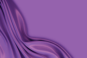 Beautiful elegant wavy purple satin silk luxury cloth fabric texture with monochrome background...