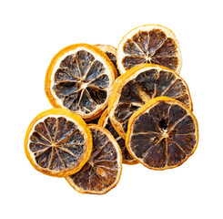 Dried red blood orange isolated on a white background