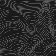 Relief black and white background with optical illusion of distortion.