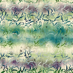 Seamless batik surface pattern swatch for print in cool pastel colors. High quality illustration. Tribal or hippie style design that resembles the traditional eastern batik fabric painting technique.