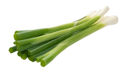 Green onion, fresh chives isolated on white background