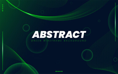 Abstract green wireframe and bubble background