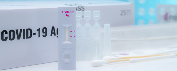 Covid 19 antigen self test for nasal swab. Antigen test kit for home use to detection coronavirus...