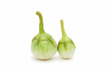 Two thai eggplants with isolated on white background