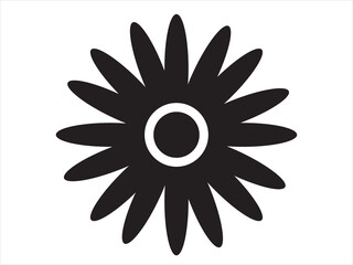 Chamomile in the doodle style. Hand-drawn silhouette of pharmacy flower. 
Botanical medicinal vector plant