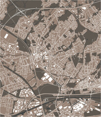 map of the city of Oberhausen, Germany