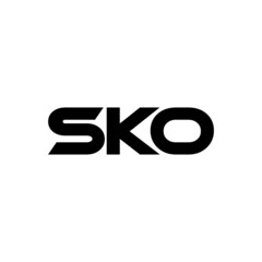 SKO letter logo design with white background in illustrator, vector logo modern alphabet font overlap style. calligraphy designs for logo, Poster, Invitation, etc. - obrazy, fototapety, plakaty
