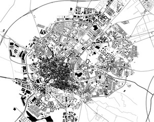 map of the city of Jerez de la Frontera, Spain - obrazy, fototapety, plakaty