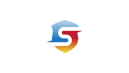 creative 3d shield s letter logo