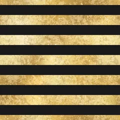  Vector Geometric Striped Golden Seamless Pattern. Shiny yellow gold foil patina repeat texture with black lines. Abstract stripes modern luxury metal surface digital paper, background, wallpaper © Ketmut