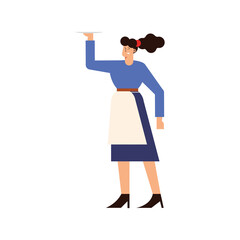 female waiter character