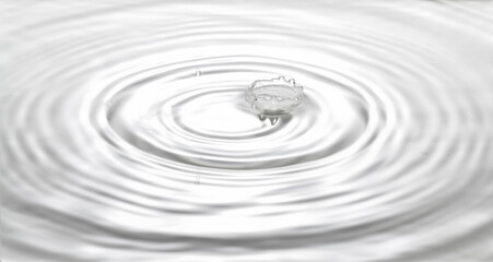 circles on the water from falling drops, splash, ripples on the water