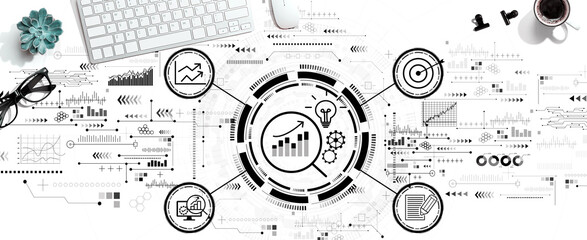 Data Analysis concept with a computer keyboard
