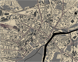 map of the city of of Kassel, Germany