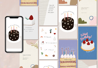 Birthday Greeting Layout for Social Media Post