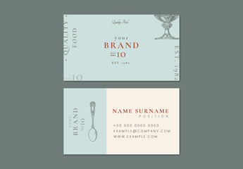 Vintage Business Card Layout for Restaurant