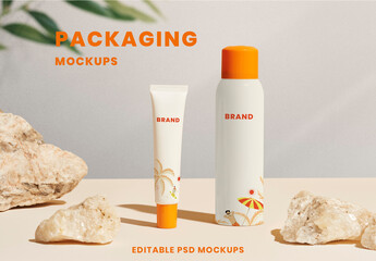 Sunscreen Packaging Product Mockup Design