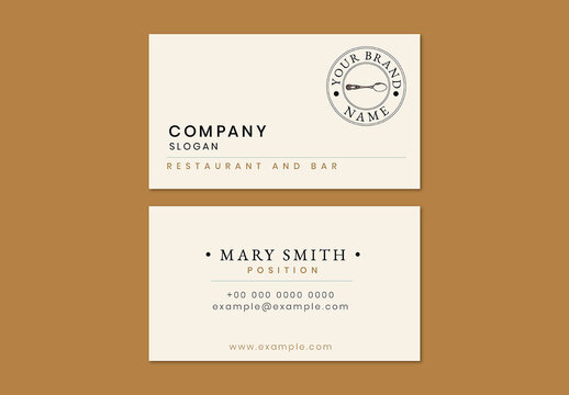Business Card Layout for Restaurant