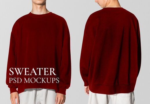 Editable Sweater Mockup for Winter Apparel
