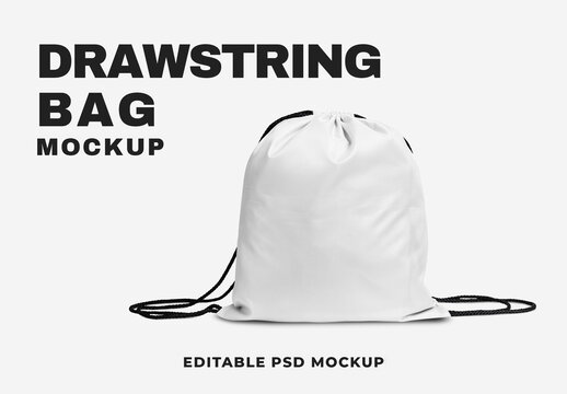 Editable Drawstring Bag Mockup