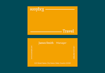 Minimal Business Card Layout in Orange Color