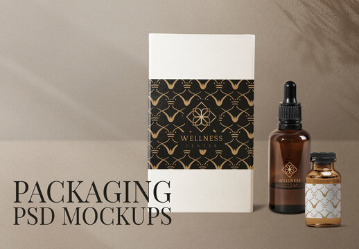 Bottles with Luxurious Label Mockups Product