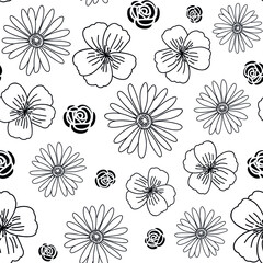 vector flowers black and white kitchen queen stock