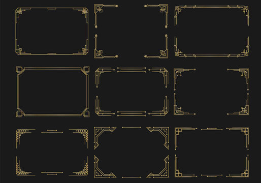 Patterns, ornaments, calligraphy in art deco style