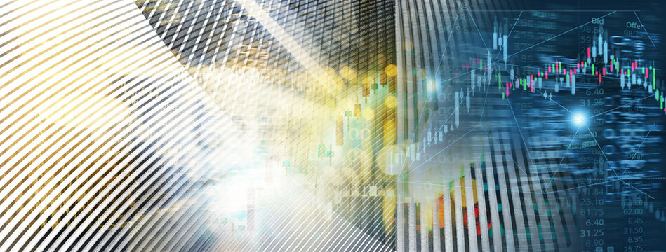 index number graph line of trade stock market and index number on modern contemporary white grey metal curve banner business background - Powered by Adobe