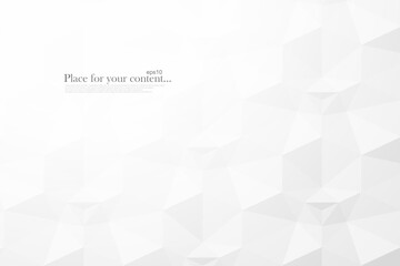 Obraz premium Abstract white minimal background. Polygon geometric cover for your design and ideas. Can be used like card, poster, brochure, template, layuot, presentation etc