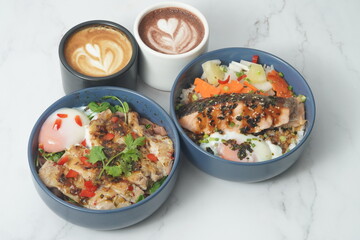 meal for two rice bowl