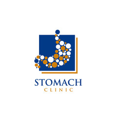 Stomach Dots Logo Design. Medical Clinic Symbol. Vector Illustration. - obrazy, fototapety, plakaty