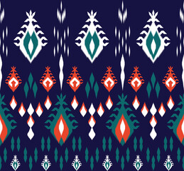 Fototapeta na wymiar Ethnic fabric texture pattern Abstract Geometric Vector oriental illustration retro embroidery repeating 