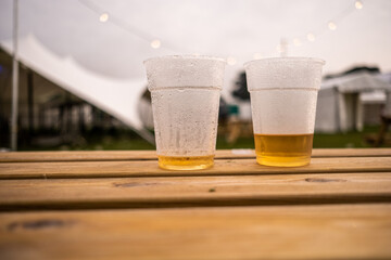 Dinking glass in morning dew