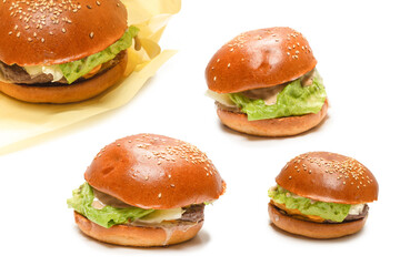 Hamburger isolated on a white background.