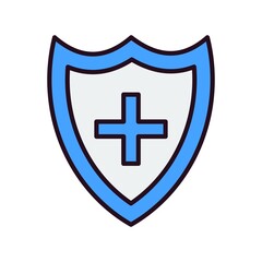 Medical Shield Linear Vector Icon Design