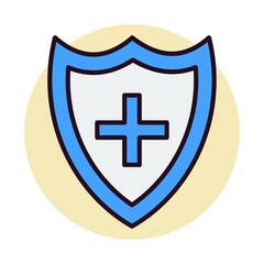Medical Shield Linear Vector Icon Design