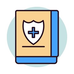 Obraz premium Medical Book Linear Vector Icon Design