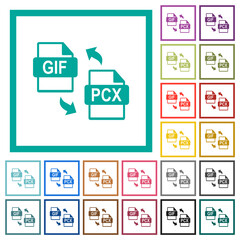 GIF PCX file conversion flat color icons with quadrant frames