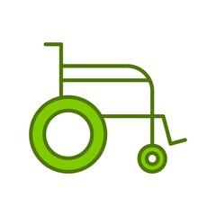 Wheel Chair Linear Vector Icon Design