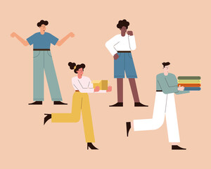 four persons with fashion