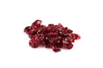 Dried cranberries  on white