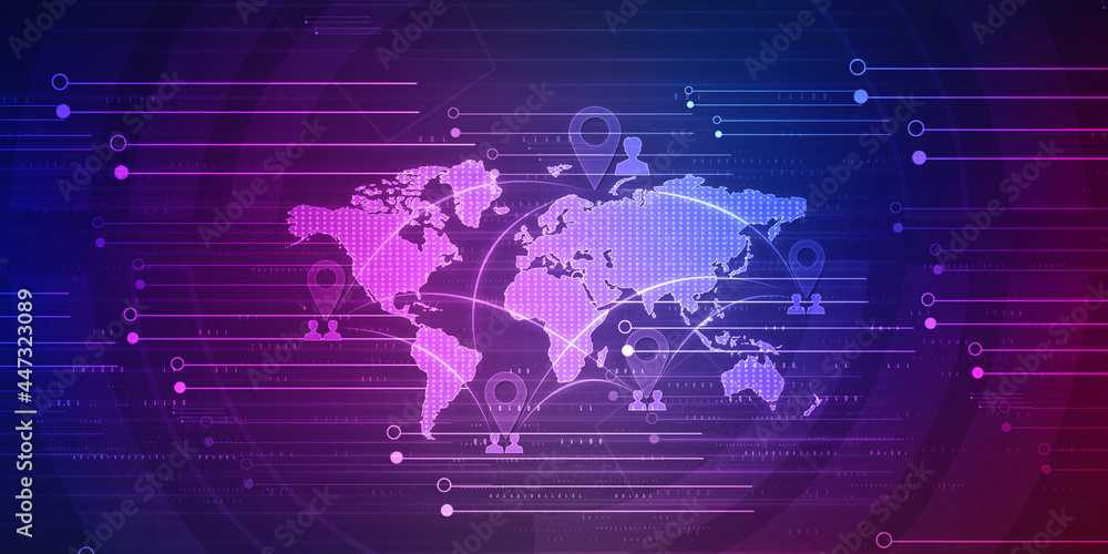 Poster 2d rendering red map pointer